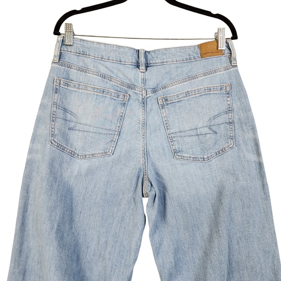 American Eagle Womens Dreamy Drape Ripped Low-Rise Baggy Wide-Leg Jean Size 8 - Picture 5 of 15